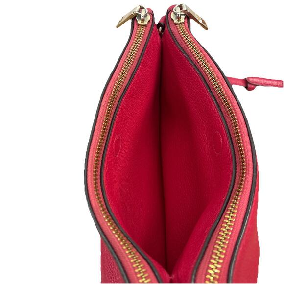 COACH Lyla Double Zip Pocket Crossbody, Strawberry Leather F38273 - Picture 6 of 16